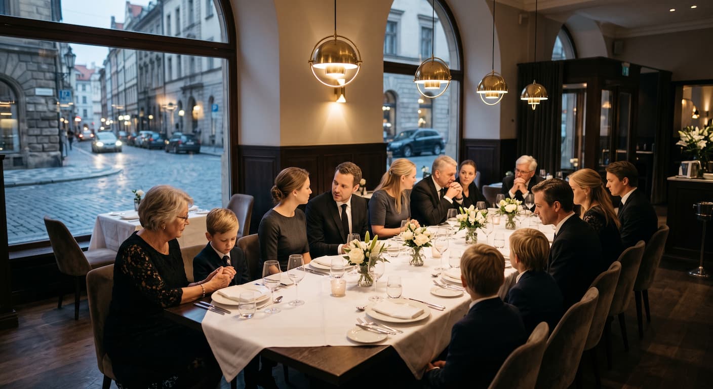 Stół nakryty na stypę w restauracji MC Tosiek na poznańskim Piątkowie